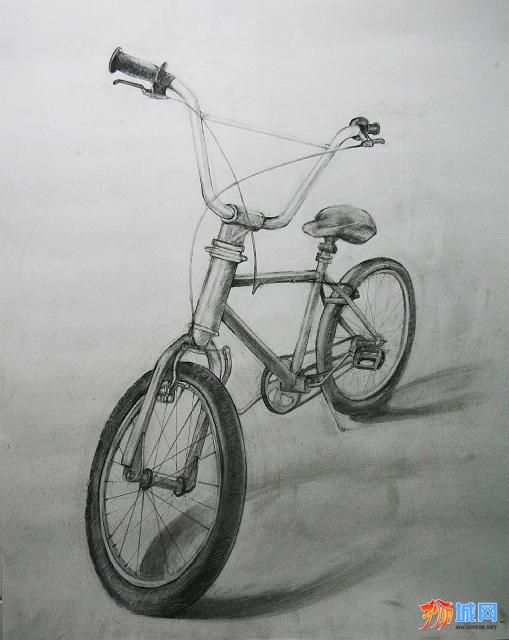 第一幅素描:写实自行车.