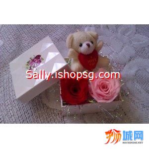 浪漫保鲜玫瑰花(我爱你)(多款式)(粉色/红色/黄色/蓝色)  $14