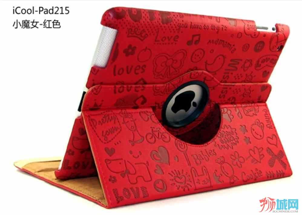 The new ipad3、ipad2 最新款小魔女旋转皮套 360度旋转休三档调节.jpg