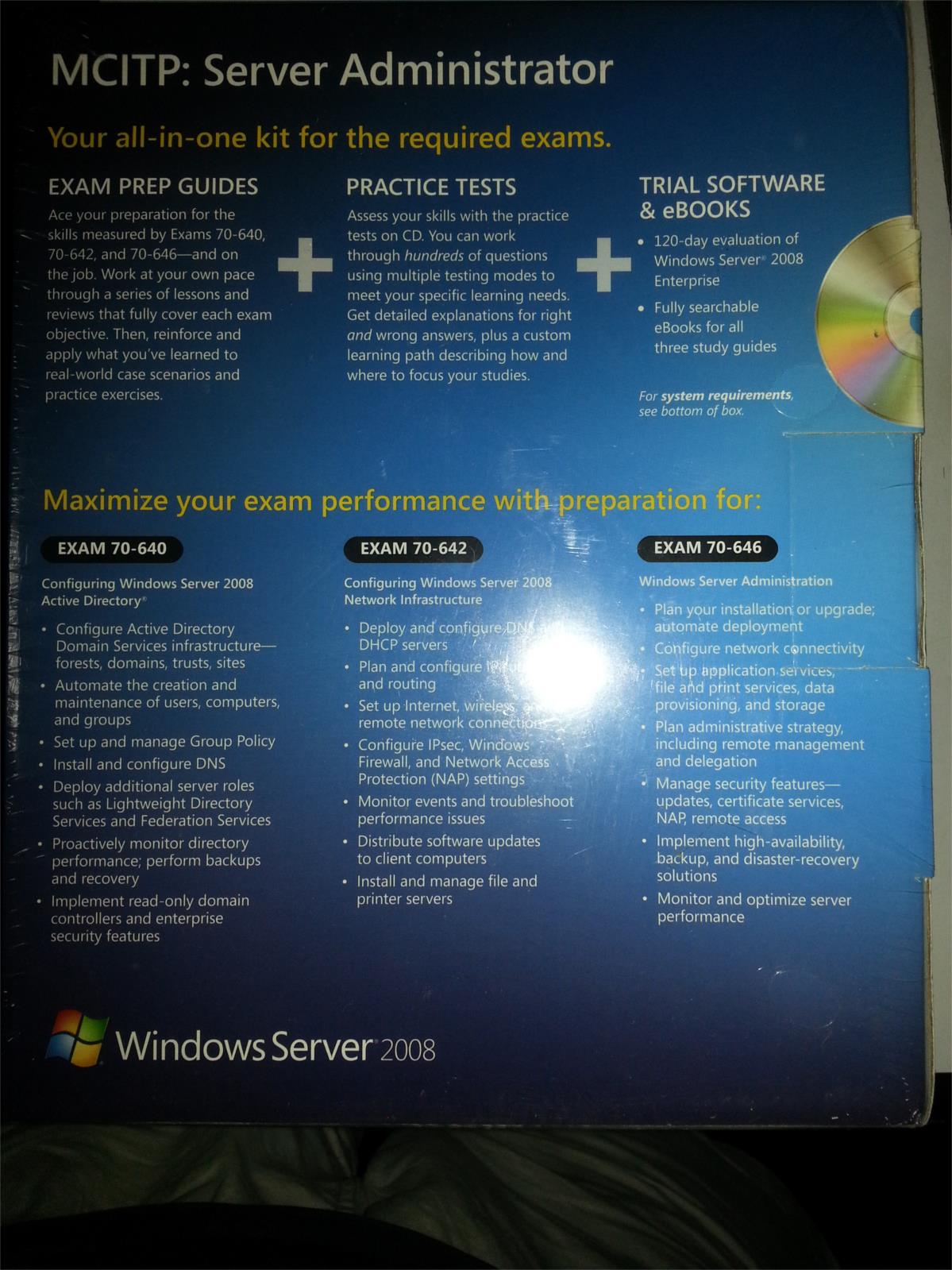 MCITP Windows Server 2008 Server Admin Core Requirements, for Exam 70-640/642/646