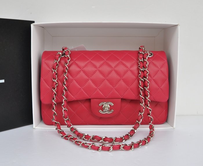 Chanel Classic Flap 进口原版羊皮经典款2.55系列单肩包 气质淑女晚宴包 1112 梅红色.jpg