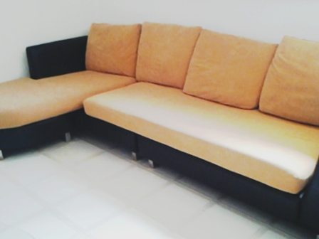 . L 形状沙发 长 2.6m ( 6成新,  棕色)