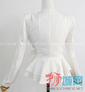 白色双层下摆系带收腰侧扣裙摆修身小西装2.png