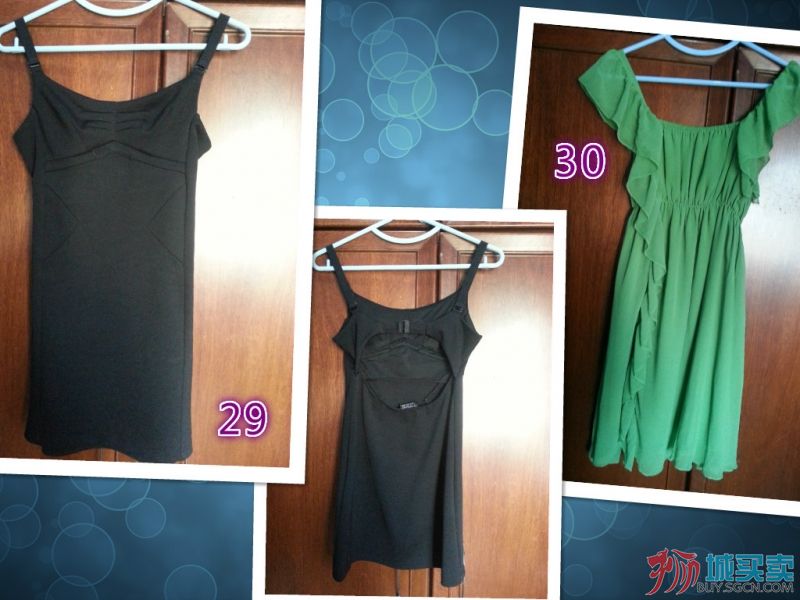 29.黑色裙 背部设计很特别.30 荷叶袖绿色裙