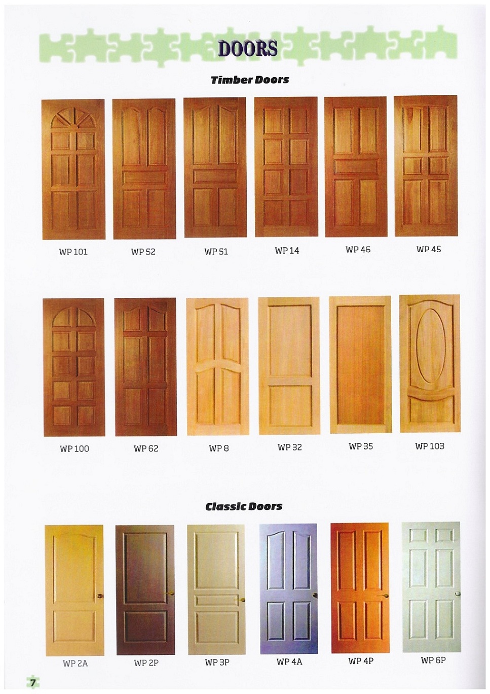 wooden doors.