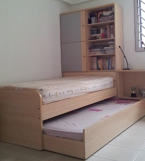 组合1.1米单人床（带书柜）