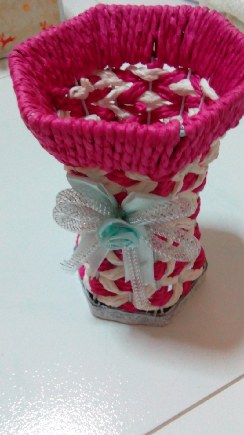 编织花瓶，3刀