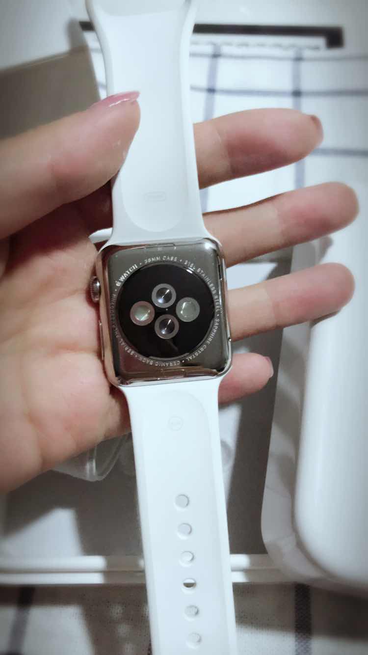苹果手表第一代38mm白色不锈钢款