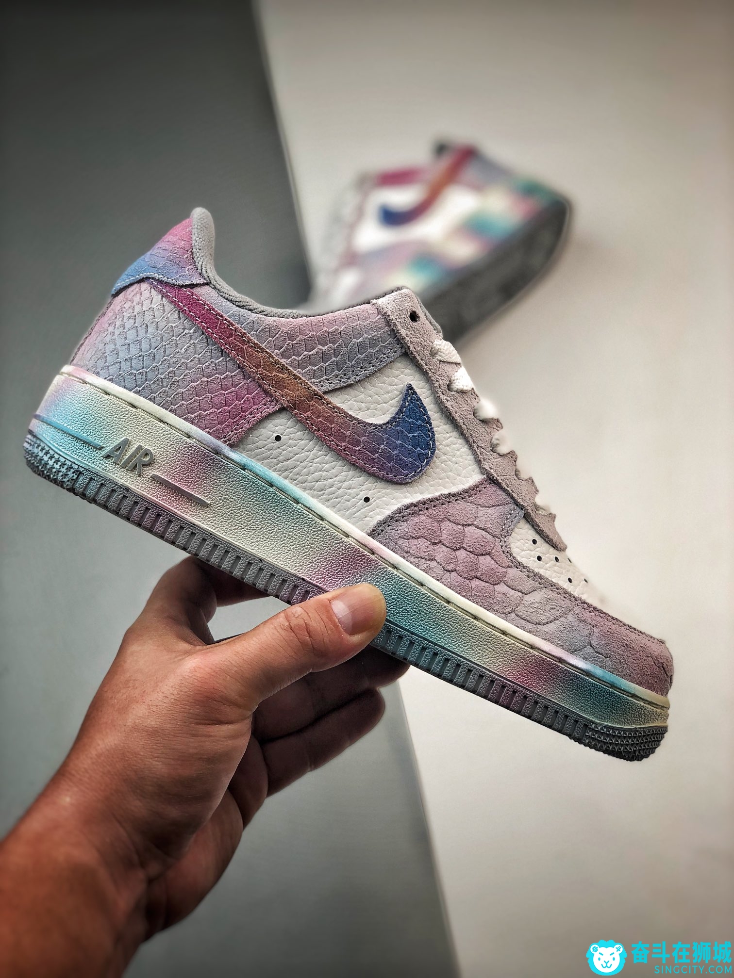 【定制球鞋】Air Force 1 Low 棉花糖 粉蓝紫