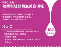 推荐WSQ3天驻颜粉底美容眉毛绣课程新加坡独家课程新公民大于40岁只要$50