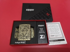 Zippo打火机-360度雕刻复古防弹铜材质