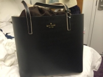 kate spade 全新水桶牛皮包 中号黑色