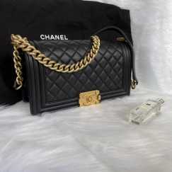 Chanel leboy黑金小羊皮 97新