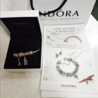 Pandora 手镯， 含6个旅游系列charms ($250)