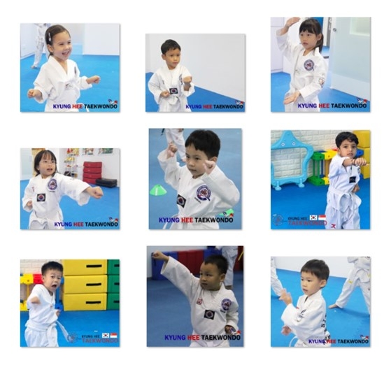 Tomorrow's champs may be born from 1 of these innocent TKD beginners 明天的冠军可能就从这些跆拳道初学者中崛起
