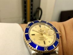 收藏的劳力士submariner date 16613 半金带钻手表转让